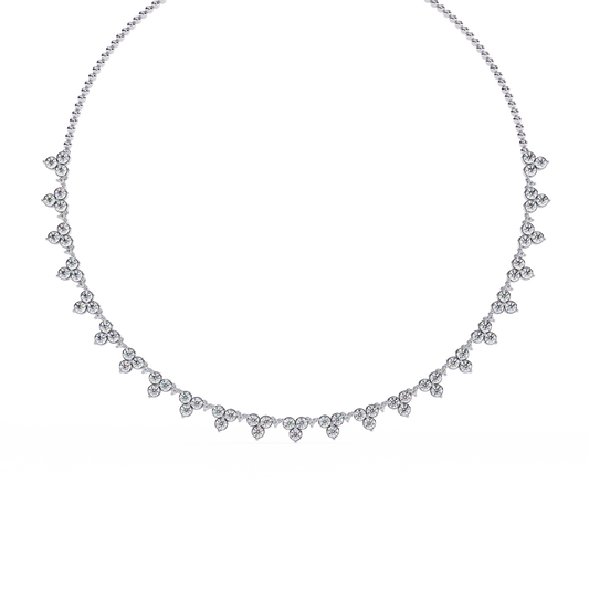 2.14 CT Round  Cut Lab Grown And Natural Very Elegant Stunning  Diamond Necklace For Bridal - HIGHCARAT DIAMONDS