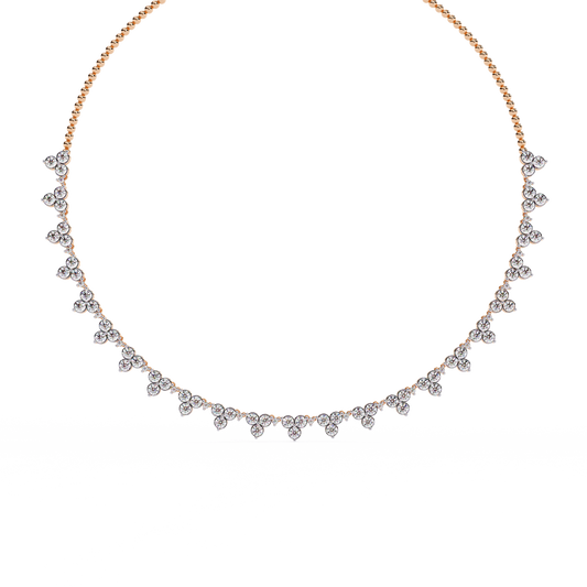 2.14 CT Round  Cut Lab Grown And Natural Very Elegant Stunning  Diamond Necklace For Bridal - HIGHCARAT DIAMONDS