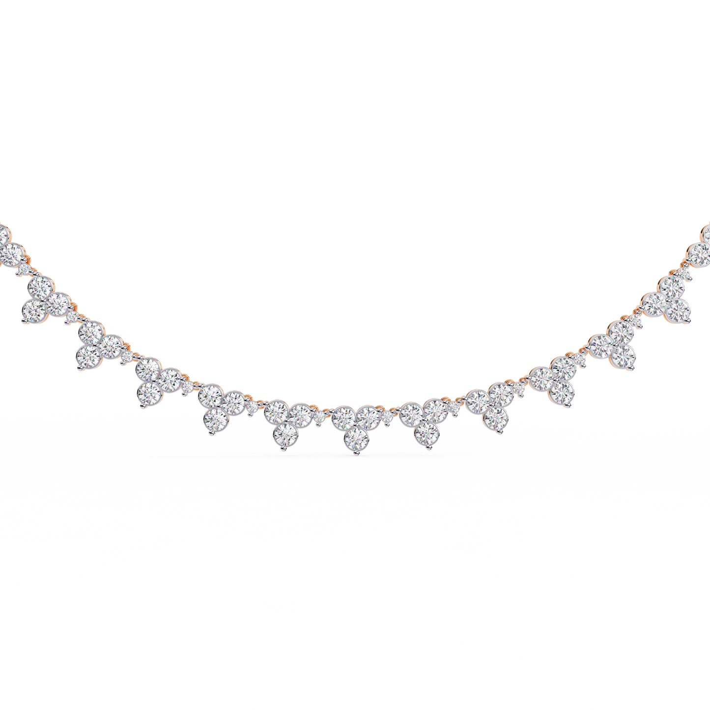 2.14 CT Round  Cut Lab Grown And Natural Very Elegant Stunning  Diamond Necklace For Bridal - HIGHCARAT DIAMONDS