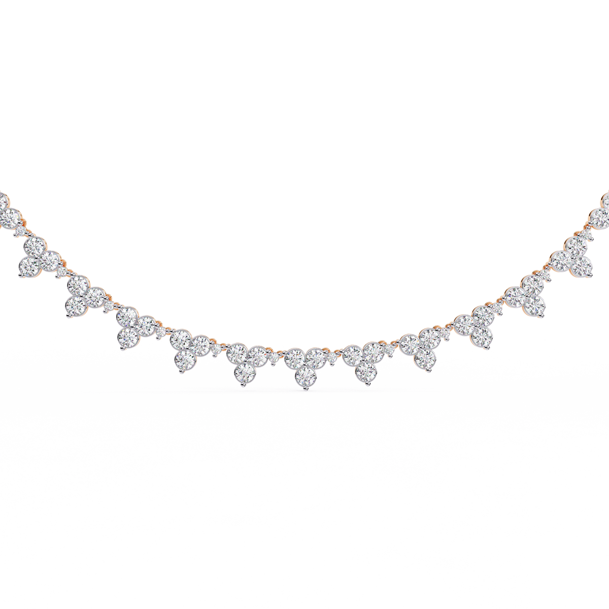 2.14 CT Round  Cut Lab Grown And Natural Very Elegant Stunning  Diamond Necklace For Bridal - HIGHCARAT DIAMONDS