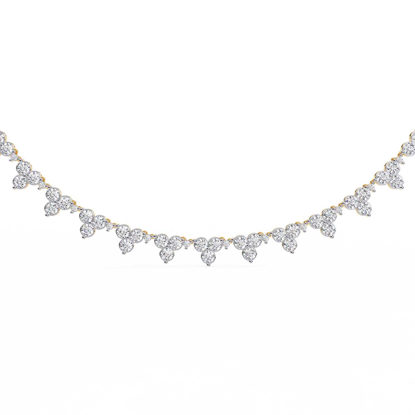 2.14 CT Round  Cut Lab Grown And Natural Very Elegant Stunning  Diamond Necklace For Bridal - HIGHCARAT DIAMONDS
