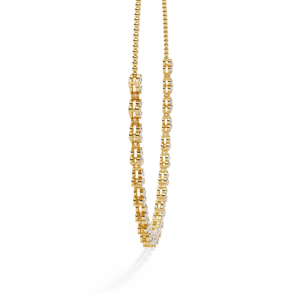 2.14 CT Round  Cut Lab Grown And Natural Very Elegant Stunning  Diamond Necklace For Bridal - HIGHCARAT DIAMONDS