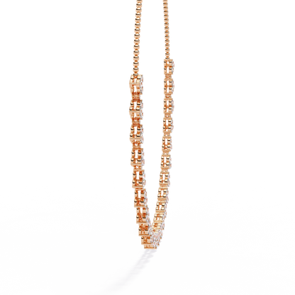 2.14 CT Round  Cut Lab Grown And Natural Very Elegant Stunning  Diamond Necklace For Bridal - HIGHCARAT DIAMONDS