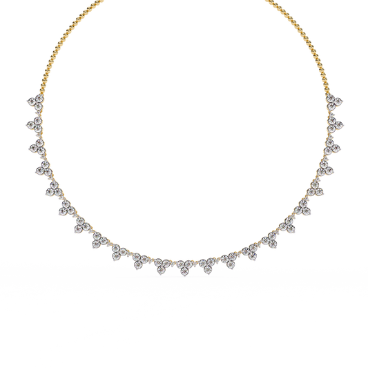 2.14 CT Round  Cut Lab Grown And Natural Very Elegant Stunning  Diamond Necklace For Bridal - HIGHCARAT DIAMONDS