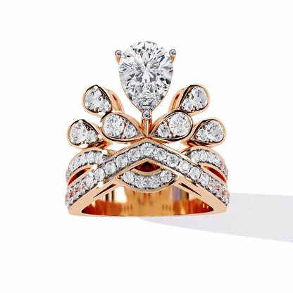 2.14Ct Pear And Round Cut Diamond Delicate Stunning Halo Vintage Sparkling Engagement Ring Special Day Gift For Her - HIGHCARAT DIAMONDS