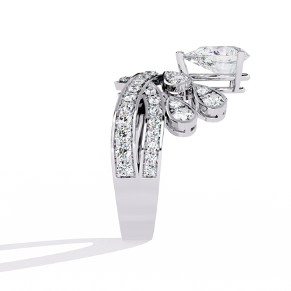 2.14Ct Pear And Round Cut Diamond Delicate Stunning Halo Vintage Sparkling Engagement Ring Special Day Gift For Her