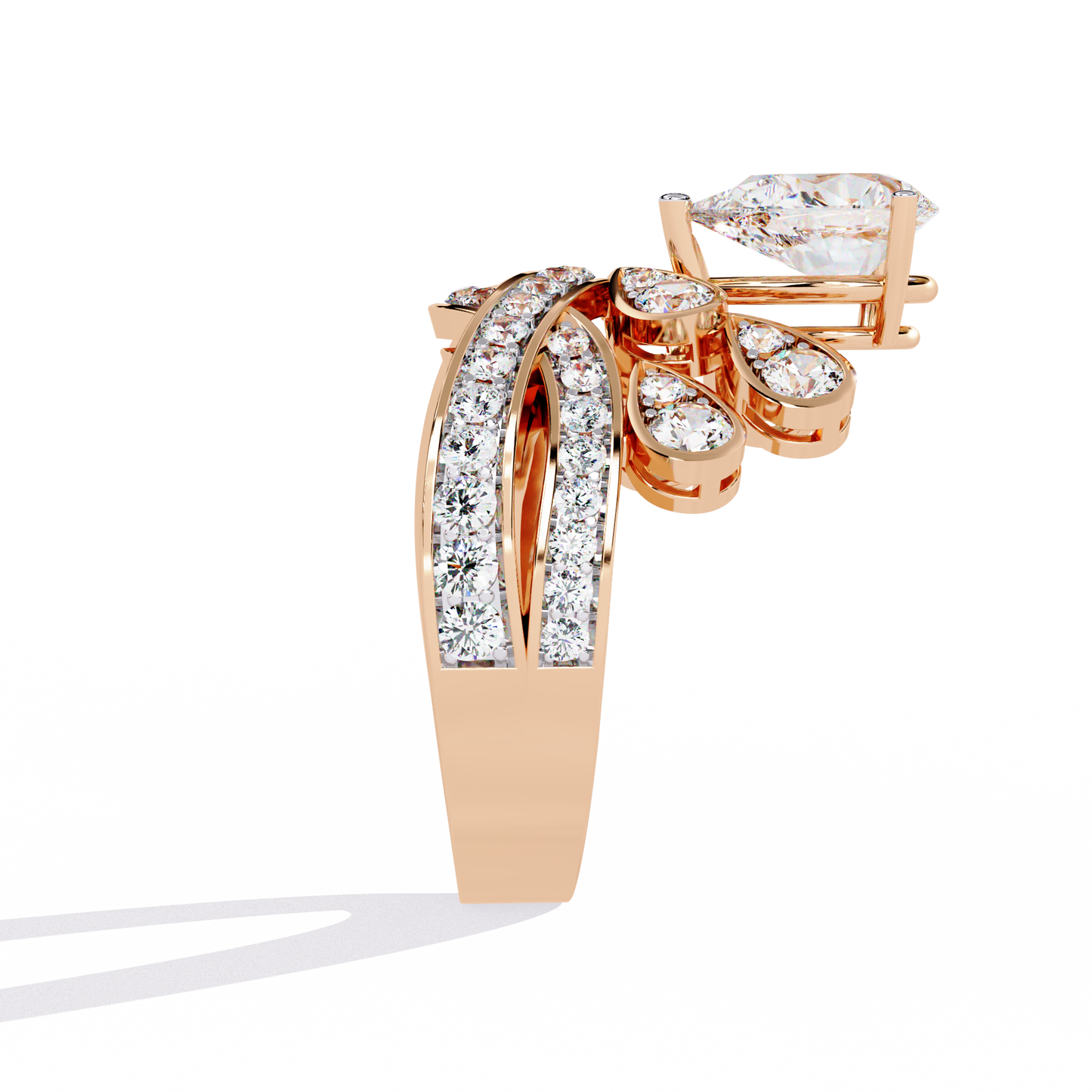 2.14Ct Pear And Round Cut Diamond Delicate Stunning Halo Vintage Sparkling Engagement Ring Special Day Gift For Her