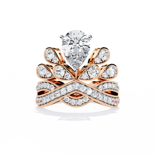 2.14Ct Pear And Round Cut Diamond Delicate Stunning Halo Vintage Sparkling Engagement Ring Special Day Gift For Her - HIGHCARAT DIAMONDS