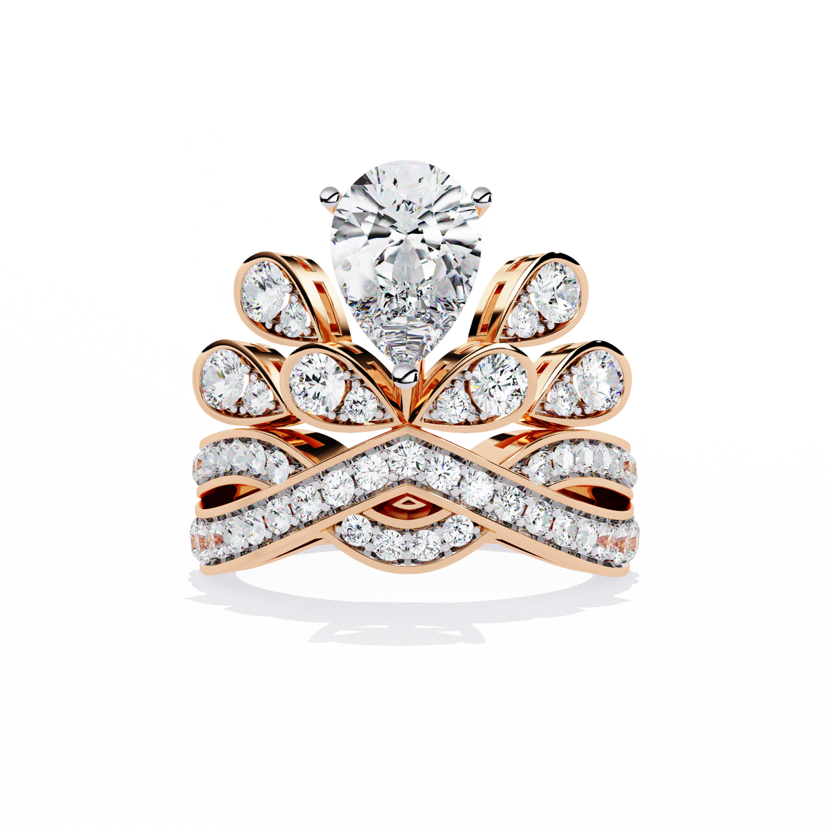 2.14Ct Pear And Round Cut Diamond Delicate Stunning Halo Vintage Sparkling Engagement Ring Special Day Gift For Her - HIGHCARAT DIAMONDS