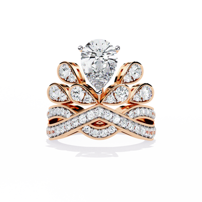 2.14Ct Pear And Round Cut Diamond Delicate Stunning Halo Vintage Sparkling Engagement Ring Special Day Gift For Her - HIGHCARAT DIAMONDS
