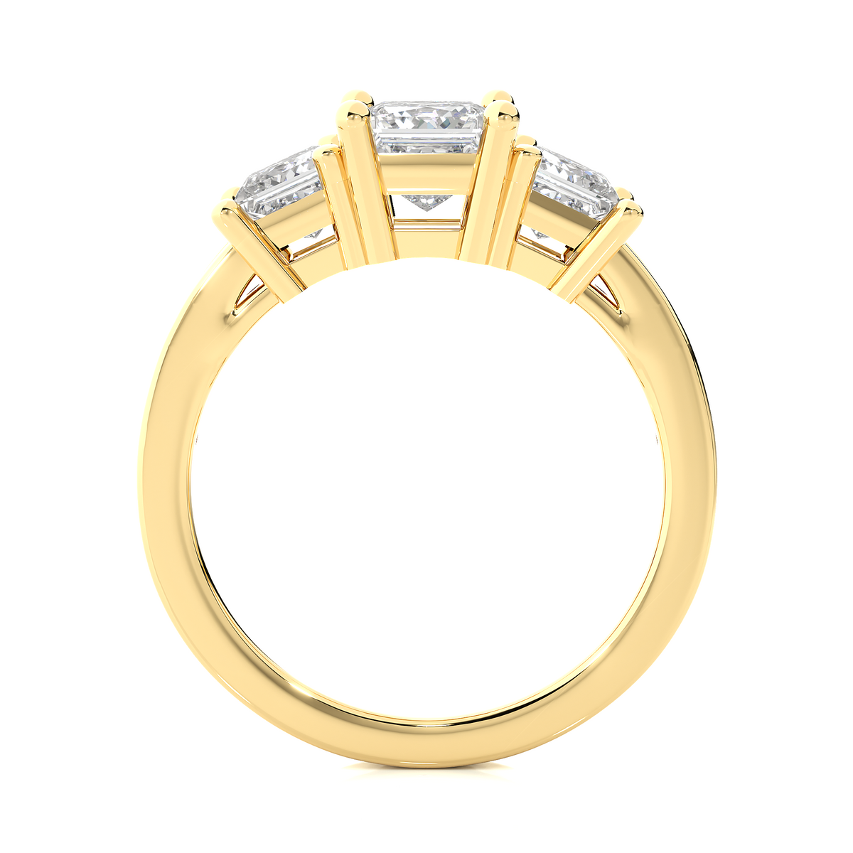 14K Solid Gold princess cut 2.20 Ct  Lab grown three stone Ring For Her - HIGHCARAT DIAMONDS