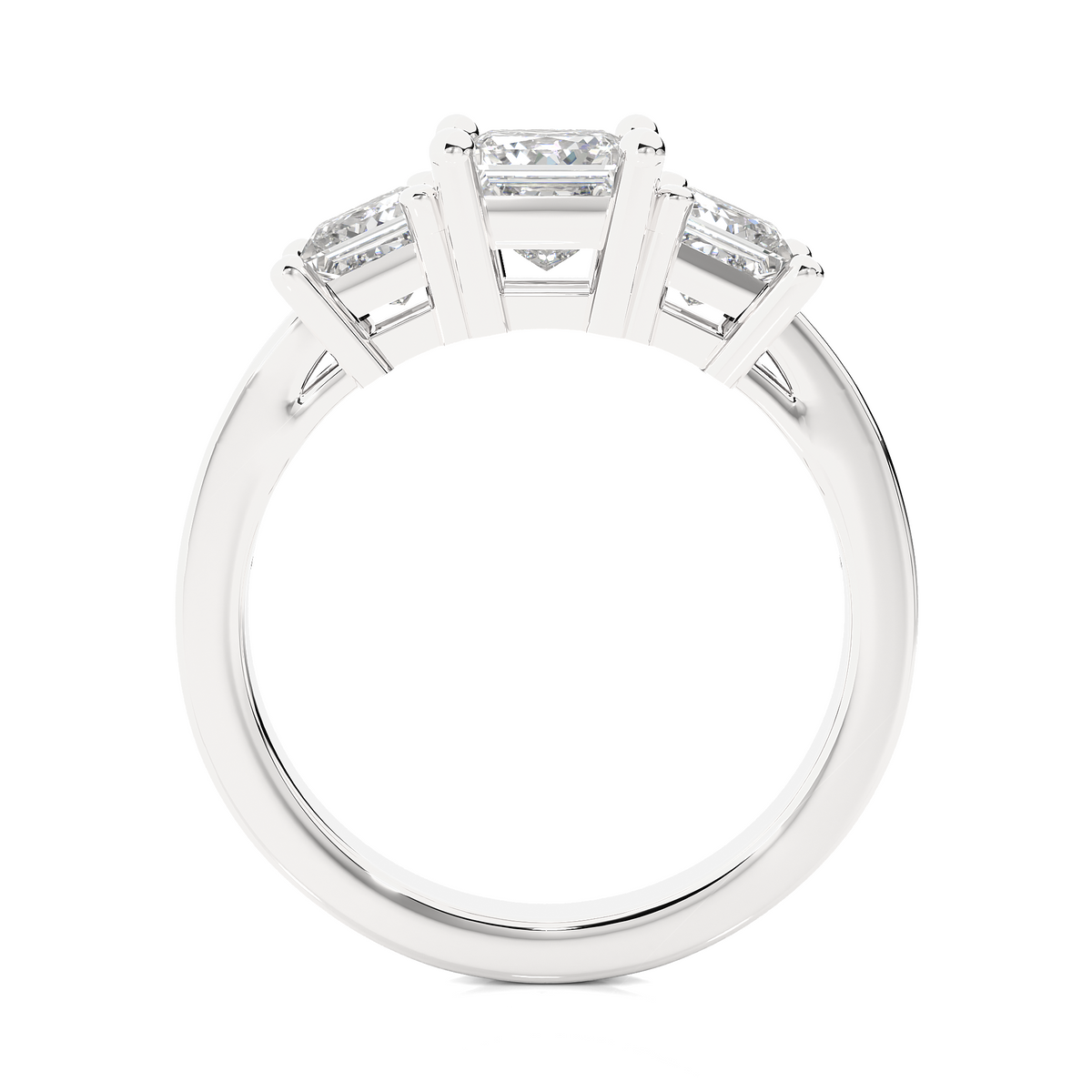 14K Solid Gold princess cut 2.20 Ct  Lab grown three stone Ring For Her - HIGHCARAT DIAMONDS