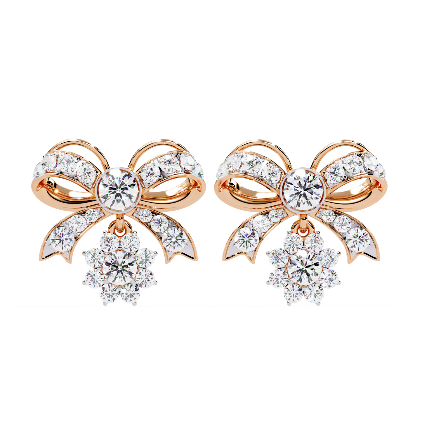 2.21CT Round Cut Diamond Unique Delicate Infinity Shape Stunning Vintage Dainty Stud Earring For Her - HIGHCARAT DIAMONDS