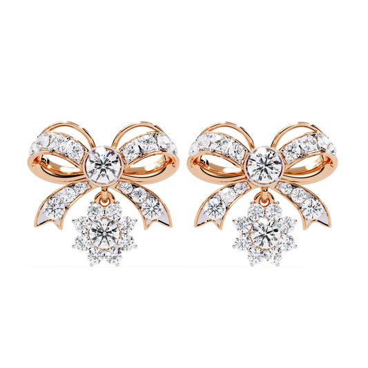 2.21CT Round Cut Diamond Unique Delicate Infinity Shape Stunning Vintage Dainty Stud Earring For Her - HIGHCARAT DIAMONDS