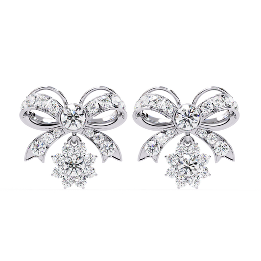 2.21CT Round Cut Diamond Unique Delicate Infinity Shape Stunning Vintage Dainty Stud Earring For Her - HIGHCARAT DIAMONDS