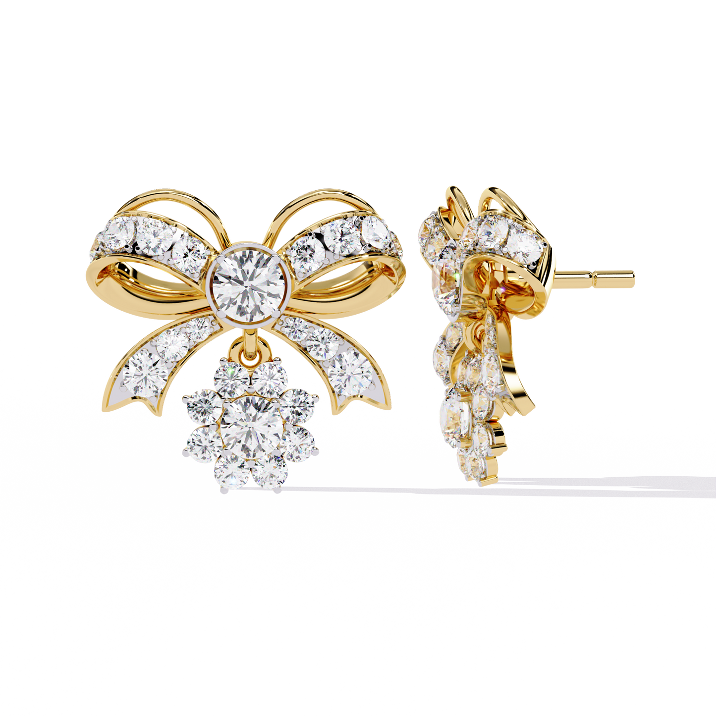 2.21CT Round Cut Diamond Unique Delicate Infinity Shape Stunning Vintage Dainty Stud Earring For Her - HIGHCARAT DIAMONDS