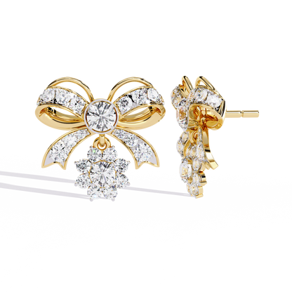 2.21CT Round Cut Diamond Unique Delicate Infinity Shape Stunning Vintage Dainty Stud Earring For Her - HIGHCARAT DIAMONDS