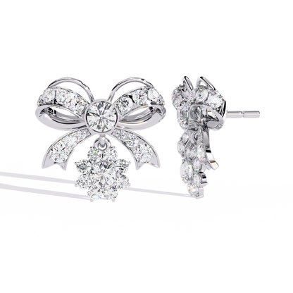 2.21CT Round Cut Diamond Unique Delicate Infinity Shape Stunning Vintage Dainty Stud Earring For Her - HIGHCARAT DIAMONDS