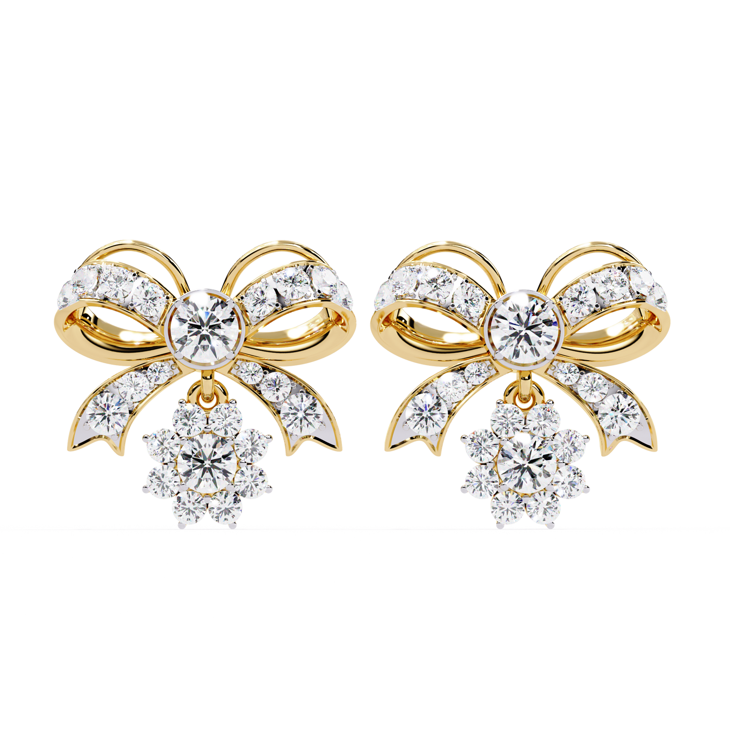 2.21CT Round Cut Diamond Unique Delicate Infinity Shape Stunning Vintage Dainty Stud Earring For Her - HIGHCARAT DIAMONDS