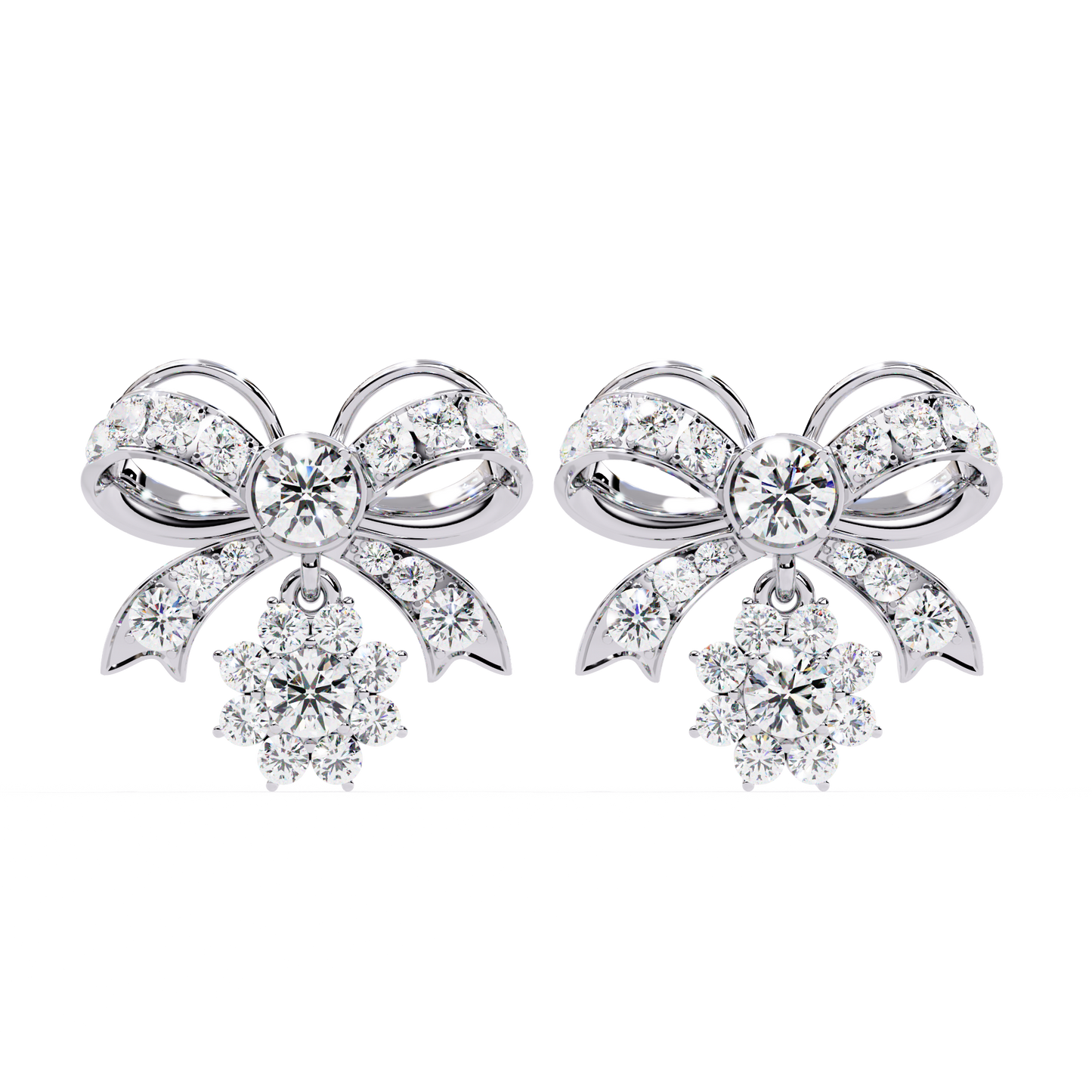 2.21CT Round Cut Diamond Unique Delicate Infinity Shape Stunning Vintage Dainty Stud Earring For Her - HIGHCARAT DIAMONDS