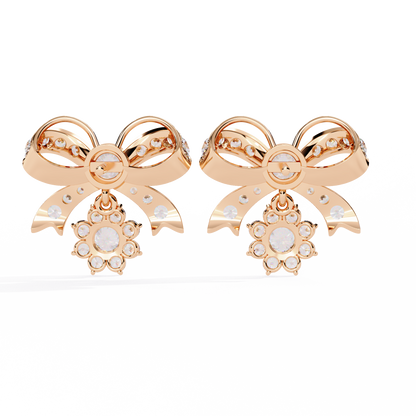 2.21CT Round Cut Diamond Unique Delicate Infinity Shape Stunning Vintage Dainty Stud Earring For Her - HIGHCARAT DIAMONDS