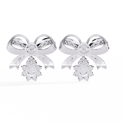 2.21CT Round Cut Diamond Unique Delicate Infinity Shape Stunning Vintage Dainty Stud Earring For Her - HIGHCARAT DIAMONDS