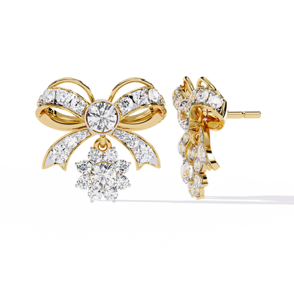 2.21CT Round Cut Diamond Unique Delicate Infinity Shape Stunning Vintage Dainty Stud Earring For Her - HIGHCARAT DIAMONDS