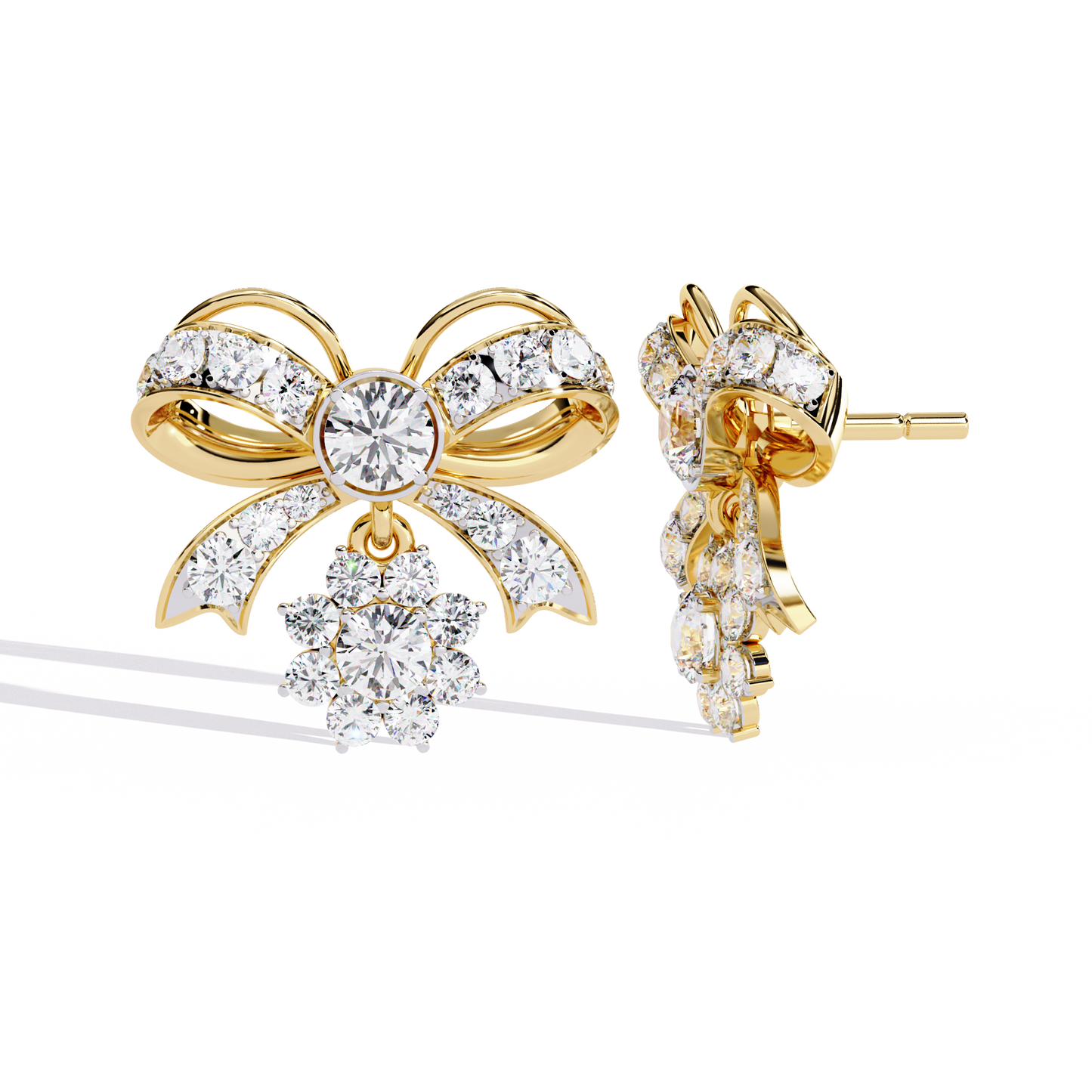 2.21CT Round Cut Diamond Unique Delicate Infinity Shape Stunning Vintage Dainty Stud Earring For Her - HIGHCARAT DIAMONDS