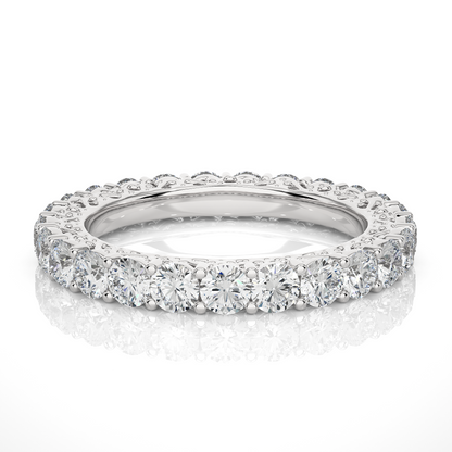 2.28 CT Round Brilliant Lab grown Diamond 14K Gold Wedding Band With Matching Eternity Band - HIGHCARAT DIAMONDS