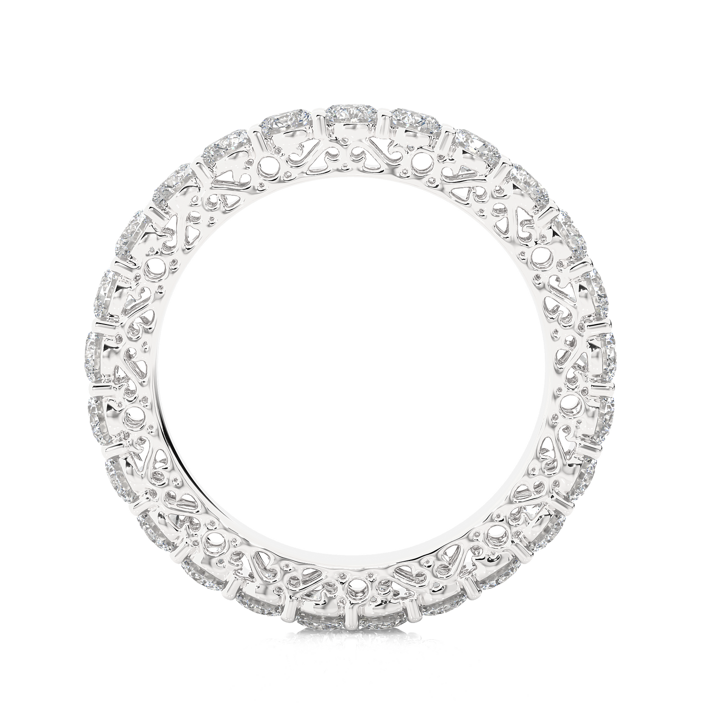 2.28 CT Round Brilliant Lab grown Diamond 14K Gold Wedding Band With Matching Eternity Band - HIGHCARAT DIAMONDS