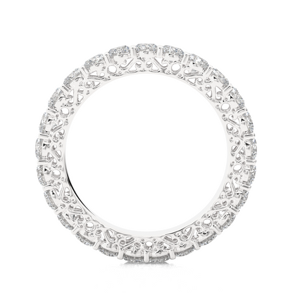 2.28 CT Round Brilliant Lab grown Diamond 14K Gold Wedding Band With Matching Eternity Band - HIGHCARAT DIAMONDS