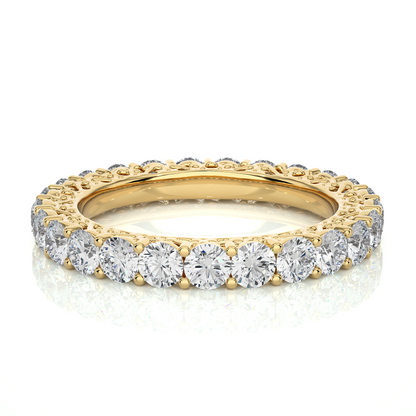 2.28 CT Round Brilliant Lab grown Diamond 14K Gold Wedding Band With Matching Eternity Band - HIGHCARAT DIAMONDS