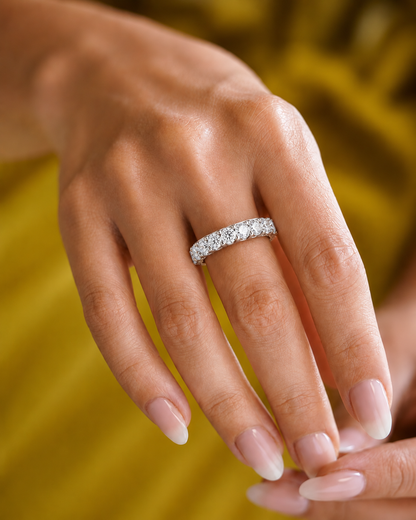 2.28 CT Round Brilliant Lab grown Diamond 14K Gold Wedding Band With Matching Eternity Band - HIGHCARAT DIAMONDS