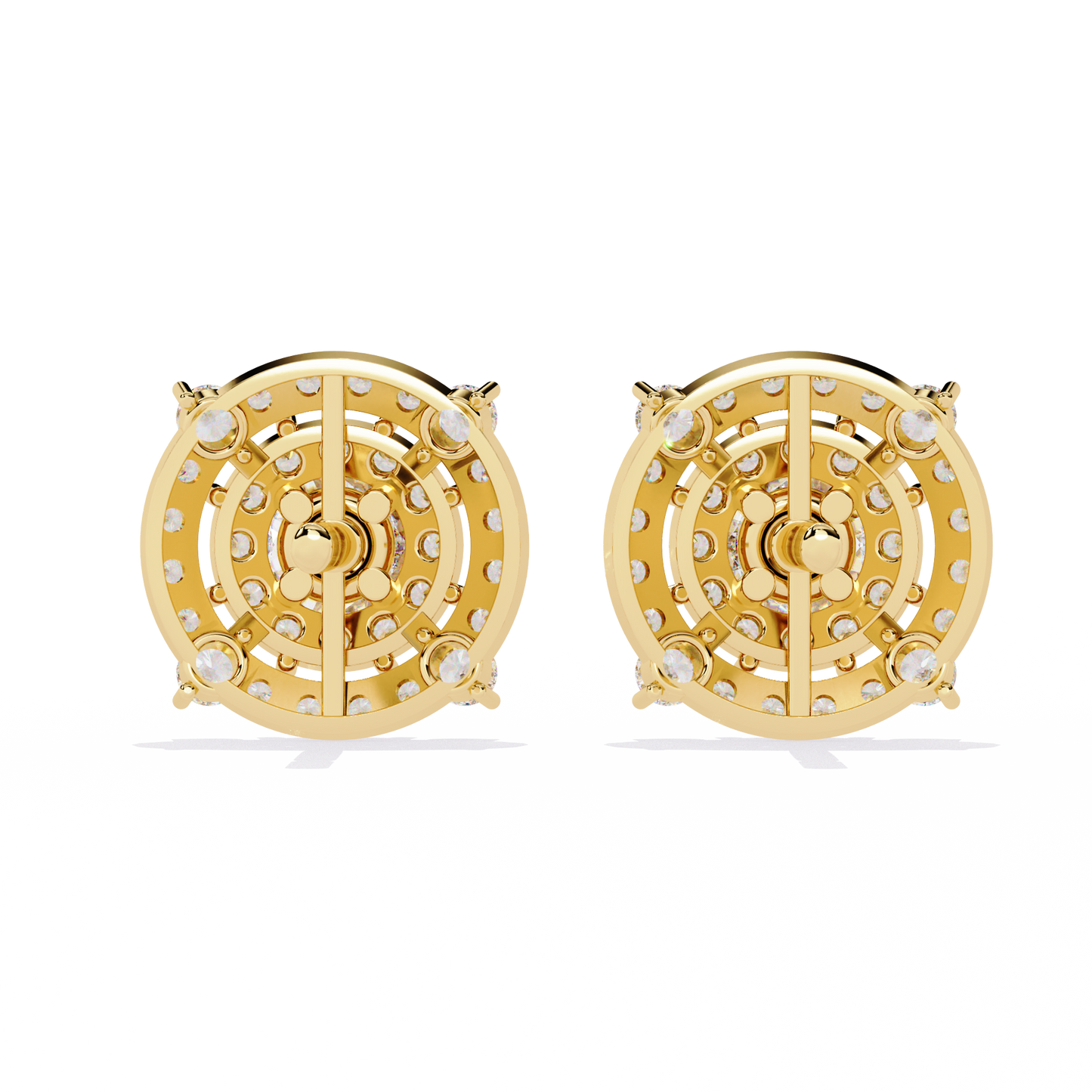 2.29 Ct Round Cut Lab Grown  Diamond Antique Cluster Prong Set Minimalist Daily Wear Stud Earring - HIGHCARAT DIAMONDS