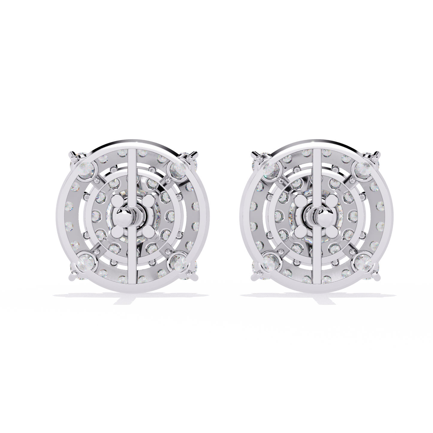 2.29 Ct Round Cut Lab Grown  Diamond Antique Cluster Prong Set Minimalist Daily Wear Stud Earring - HIGHCARAT DIAMONDS