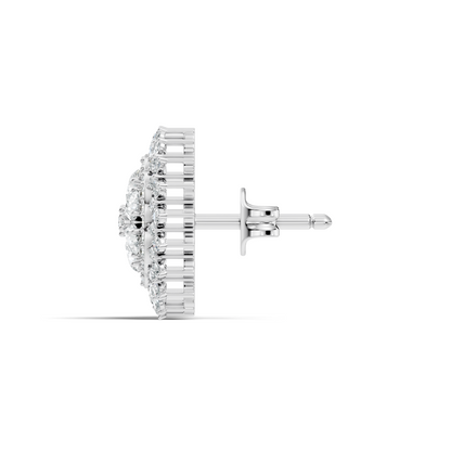 2.29 Ct Round & Pear Shape 14k Solid Gold Stunning Vintage Style Diamond Earrings For Daily Wear - HIGHCARAT DIAMONDS