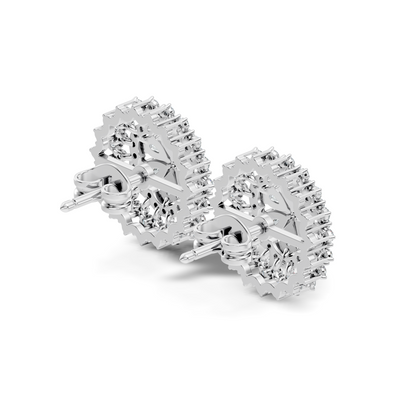 2.29 Ct Round & Pear Shape 14k Solid Gold Stunning Vintage Style Diamond Earrings For Daily Wear - HIGHCARAT DIAMONDS