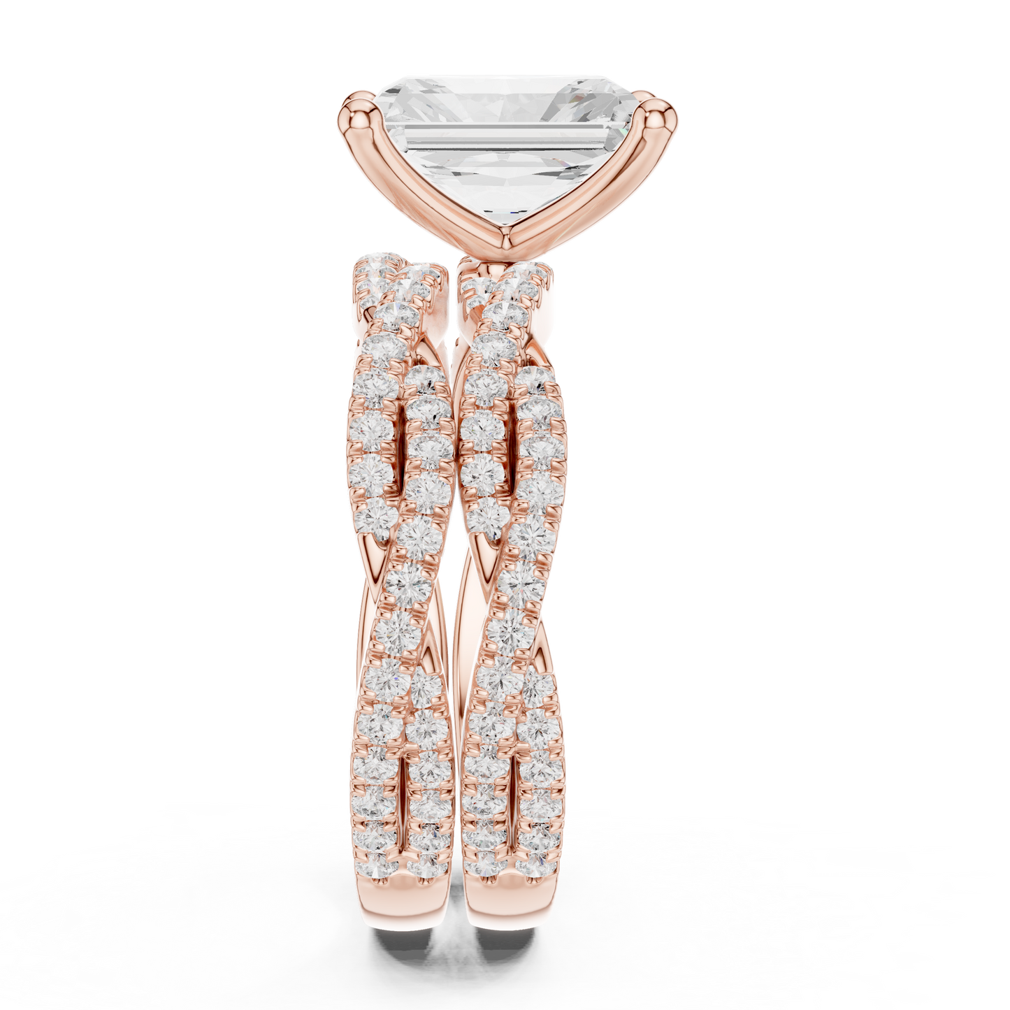 2.30Ct Asscher and Round Cut Lab Grown Diamond Vintage Pave Set Perfect Engagement Ring For Women's