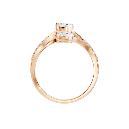 2.30Ct Marquise and Round Cut White Colorless Lab Grown Diamond Vintage Unique Engagement Ring - HIGHCARAT DIAMONDS