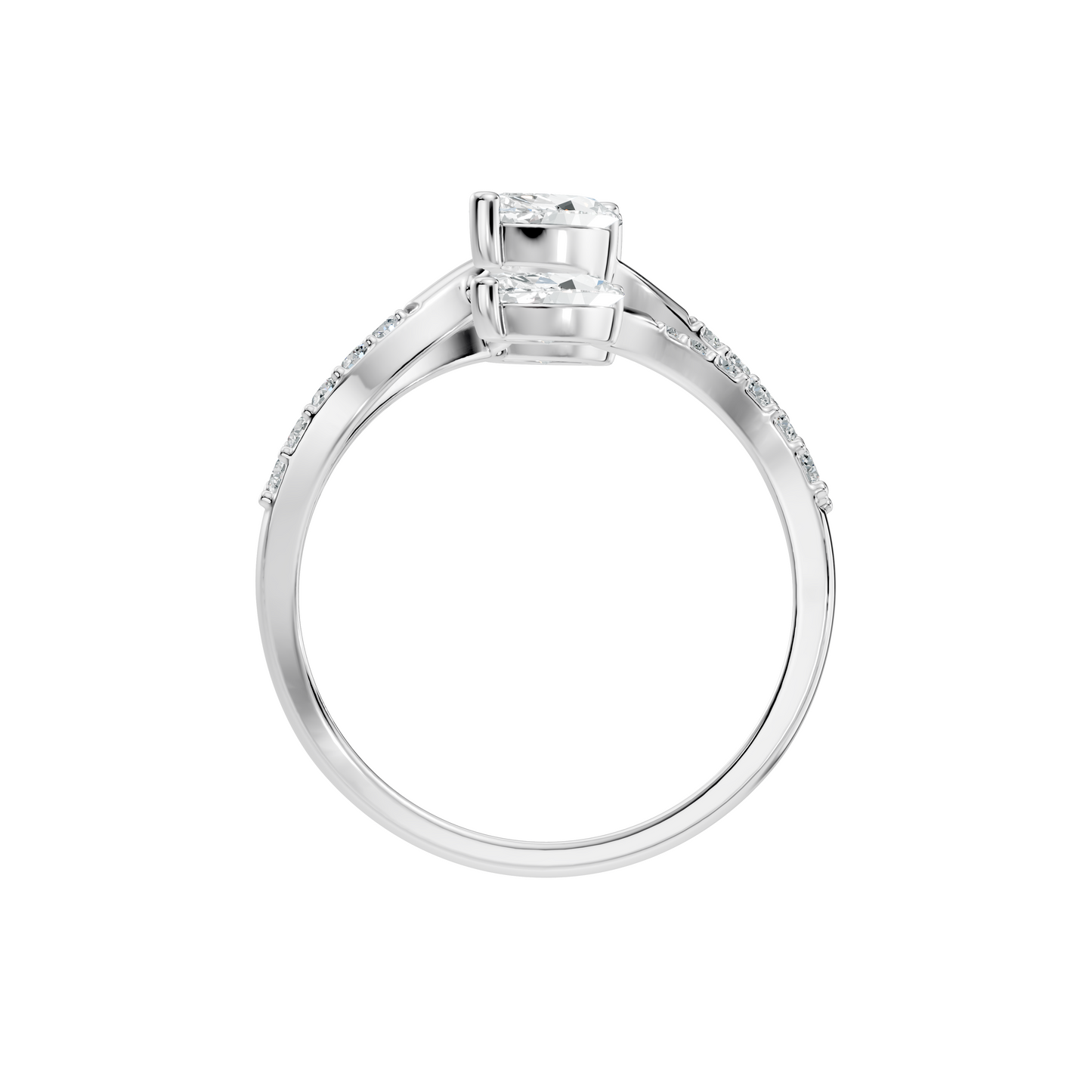 2.30Ct Marquise and Round Cut White Colorless Lab Grown Diamond Vintage Unique Engagement Ring - HIGHCARAT DIAMONDS