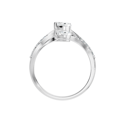 2.30Ct Marquise and Round Cut White Colorless Lab Grown Diamond Vintage Unique Engagement Ring - HIGHCARAT DIAMONDS
