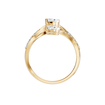 2.30Ct Marquise and Round Cut White Colorless Lab Grown Diamond Vintage Unique Engagement Ring - HIGHCARAT DIAMONDS