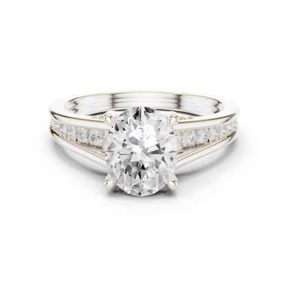 2.30Ct Oval and Round Cut High Quality Lab Grown Diamond Antique Minimalist Dainty Hand Crafted Bridal Ring For Her
