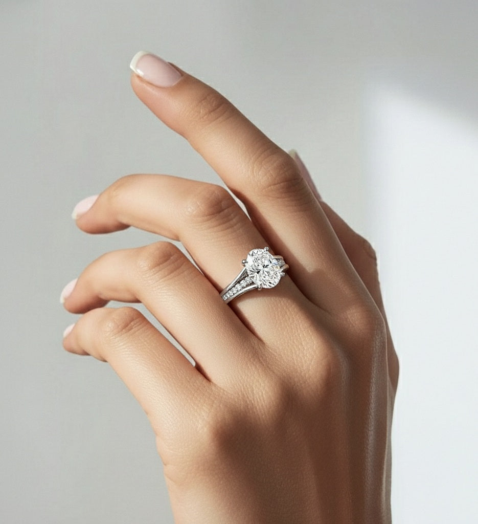 2.30Ct Oval and Round Cut High Quality Lab Grown Diamond Antique Minimalist Dainty Hand Crafted Bridal Ring For Her