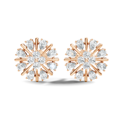 2.32 Ct Sparkling Round Style Round & Pear Shape Natural-Lab Grown Diamond Esthetical Party Wear Diamond Earrings For Women