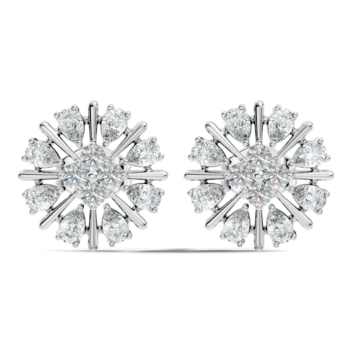 2.32 Ct Sparkling Round Style Round & Pear Shape Natural-Lab Grown Diamond Esthetical Party Wear Diamond Earrings For Women