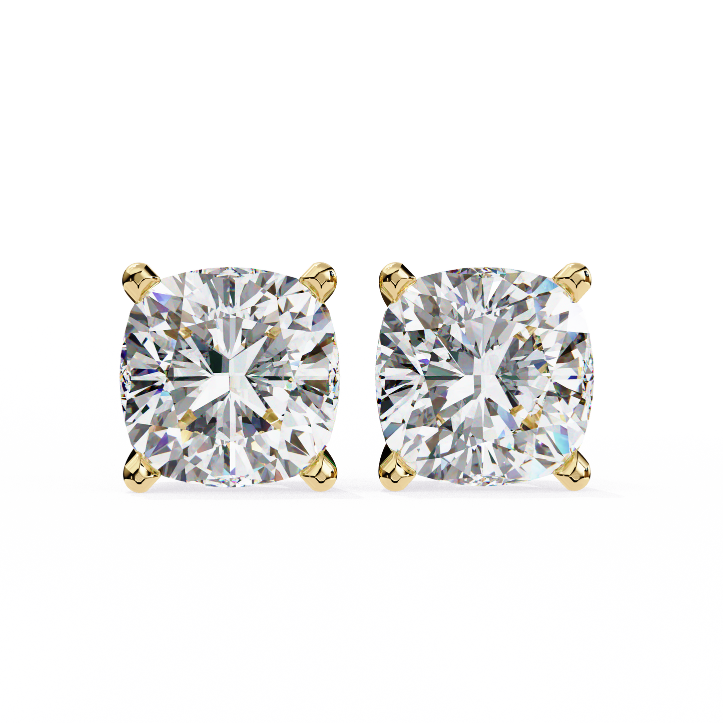 Vintage 2.33Ct Cushion Cut White Colorless Diamond Minimalist Classic Cluster Stud Earring Gift For Her - HIGHCARAT DIAMONDS