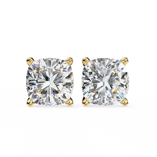 Vintage 2.33Ct Cushion Cut White Colorless Diamond Minimalist Classic Cluster Stud Earring Gift For Her - HIGHCARAT DIAMONDS