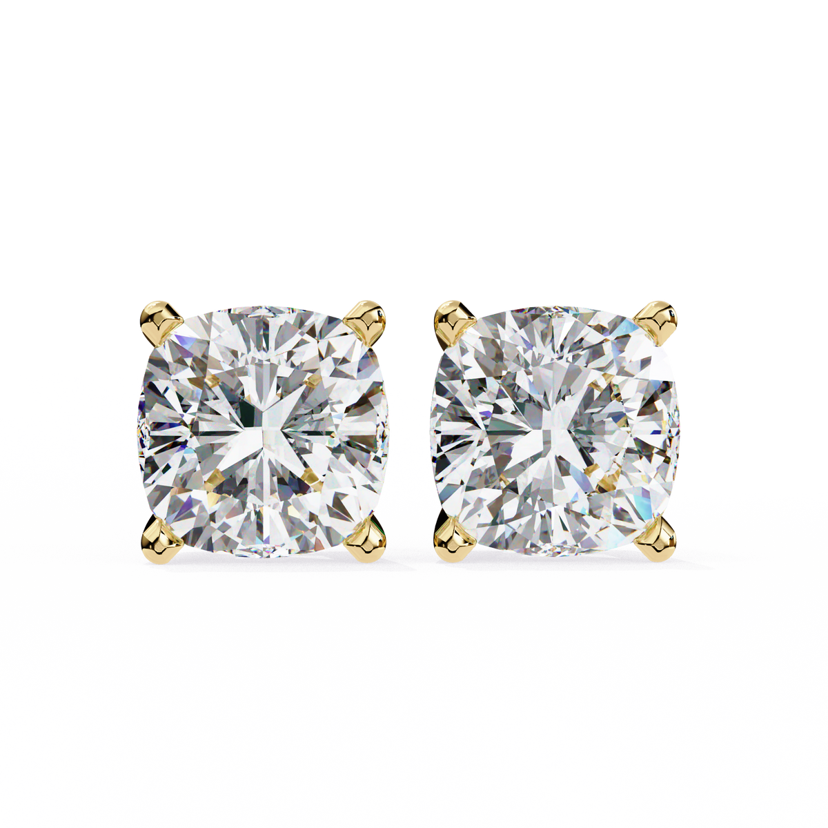2.33 Ct Cushion Cut Colorless Lab Grown Diamond Cluster Earrings Front View