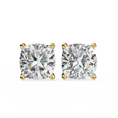 2.33 Ct Cushion Cut Colorless Lab Grown Diamond Cluster Earrings Front View